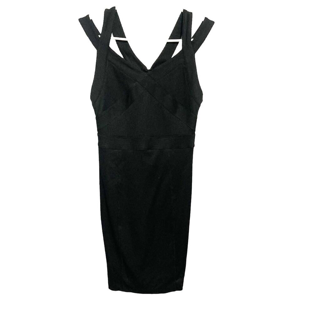 A|X Armani Exchange Black Strappy Bandage Dress Stretchy Size Small